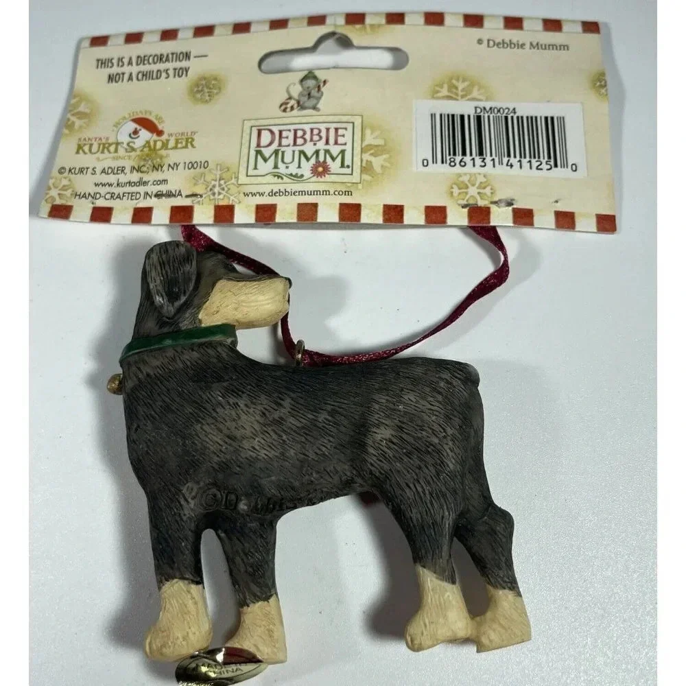 NEW Kurt Adler Debbie Mumm Rottweiler Dog Christmas‎ Holiday Ornament